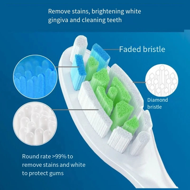 4 сменных насадки для HX6064 HX6930 HX6730 электрическая зубная щетка Sonic вакуумная черный