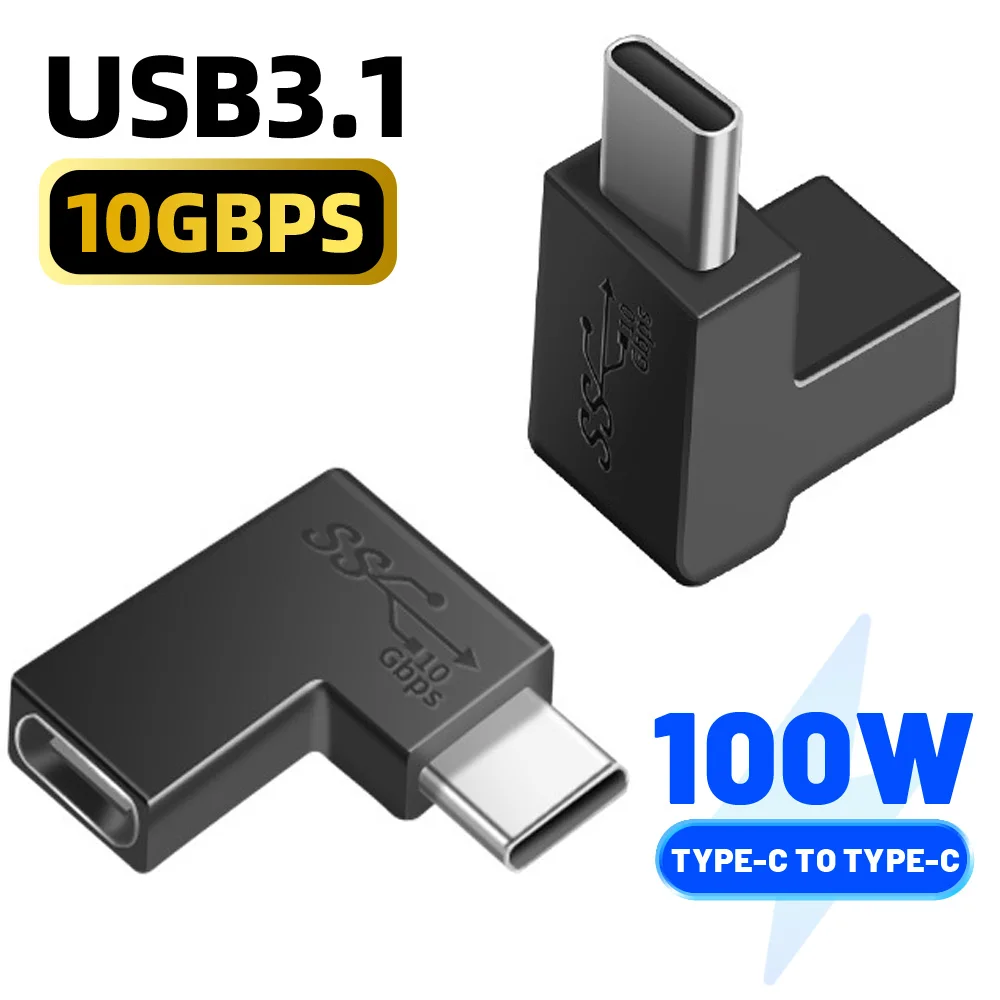

2pcs USB 3.1 Type C Adapt USB C Male to Type-C Female USB C Converter 100W 10Gbps Data Sync for Macbook Samsung Connector