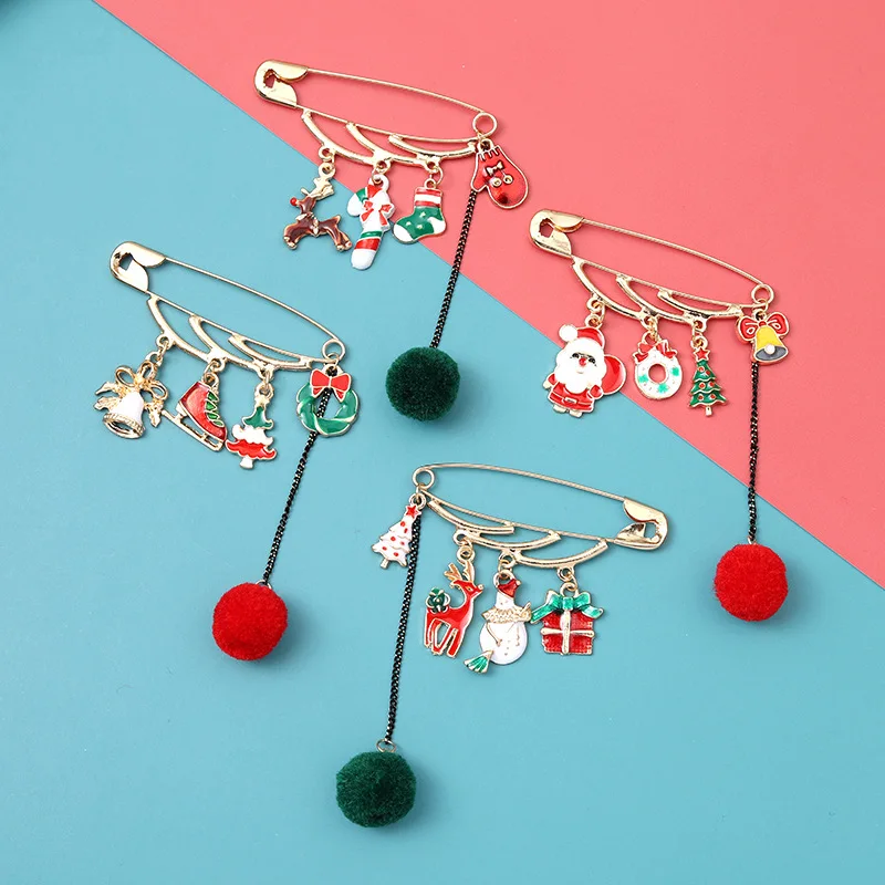 

Christmas Brooch Christmas Gift Santa Christmas Tree Pin Paper Clip Lapel Pin
