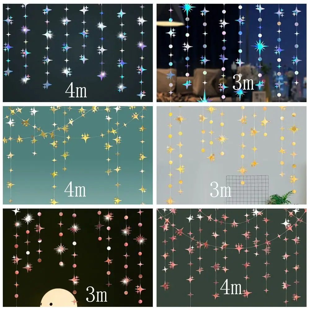 Круглая звезда круглая бумажная подвеска мерцающая подвесная гирлянда