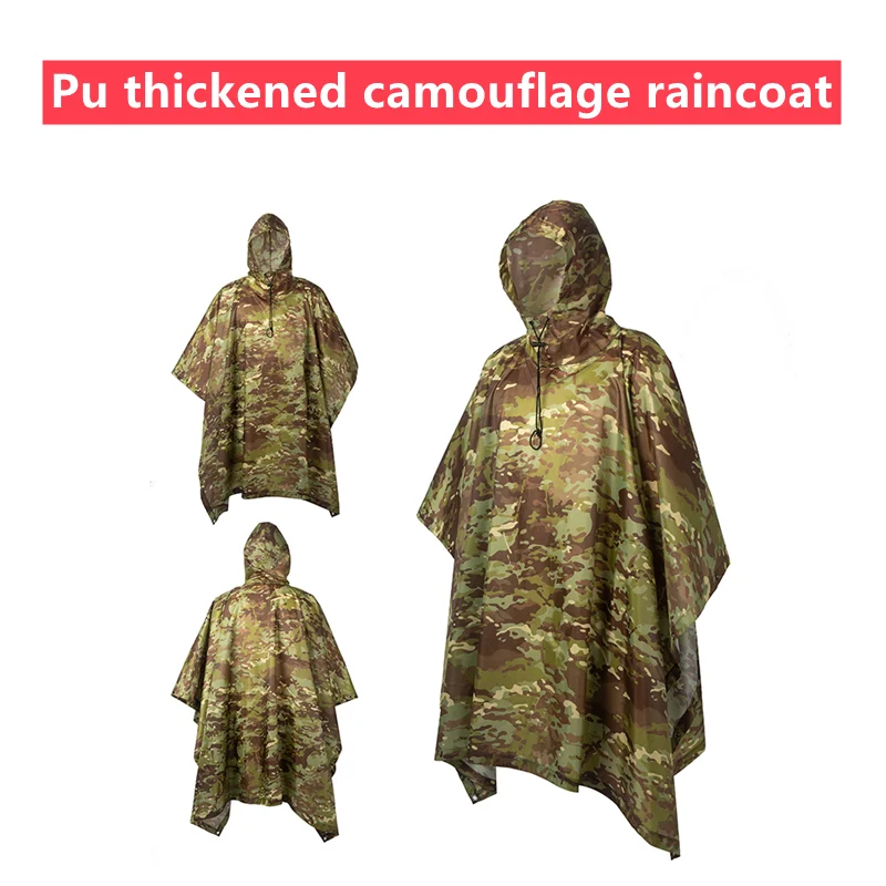 

Lightweight Impermeable Rain Poncho Adult Camo Raincoats Backpack Camouflage Rain Coat Cycling Climbing Hiking Travel Rain Cover