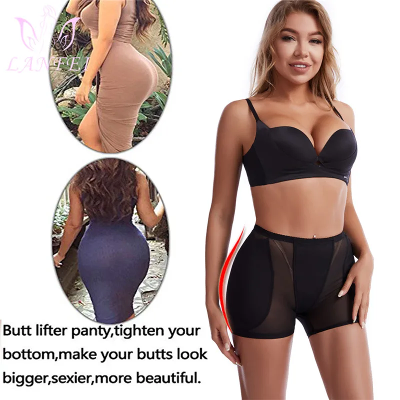 LANFEI Women Hip Enhancer Body Shaper Plus Size Butt Lifter Panties Seamless Shapewear Push Up Panties Removable Sponge Cushion