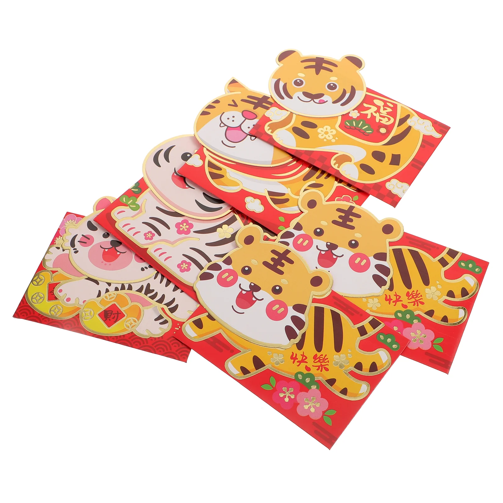 

18 шт., красные конверты с мультяшным рисунком, красные пакеты для китайской лампы (разные цвета)