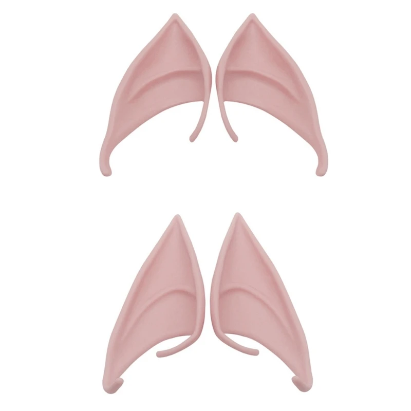

Cute Simulation Soft False Ears 2 Pairs Cartoon Pointed Elf Ears Latex Ears Costumes for Fairy Angel Dress Up Cosplay
