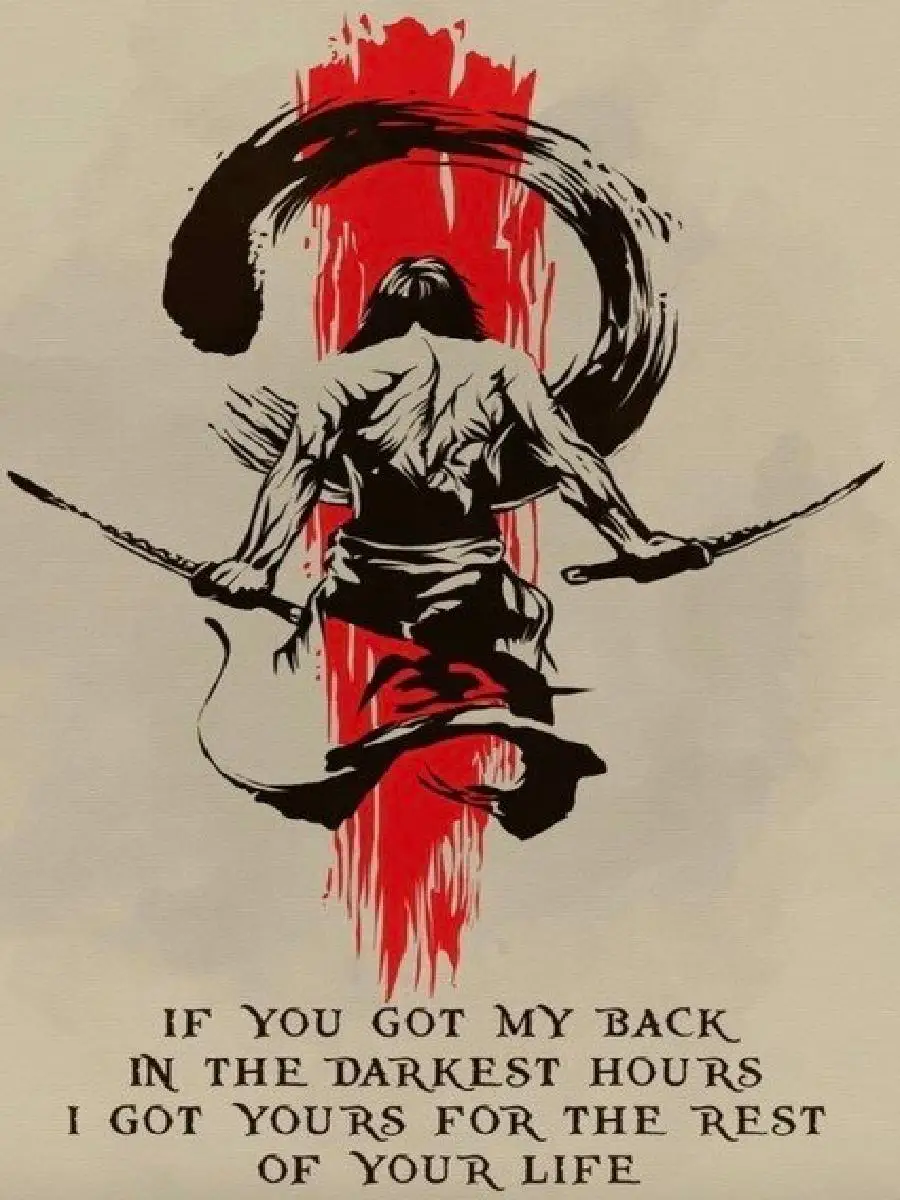 Японский Самурай Бусидо Холст С Принтом Настенный Художественный Постер