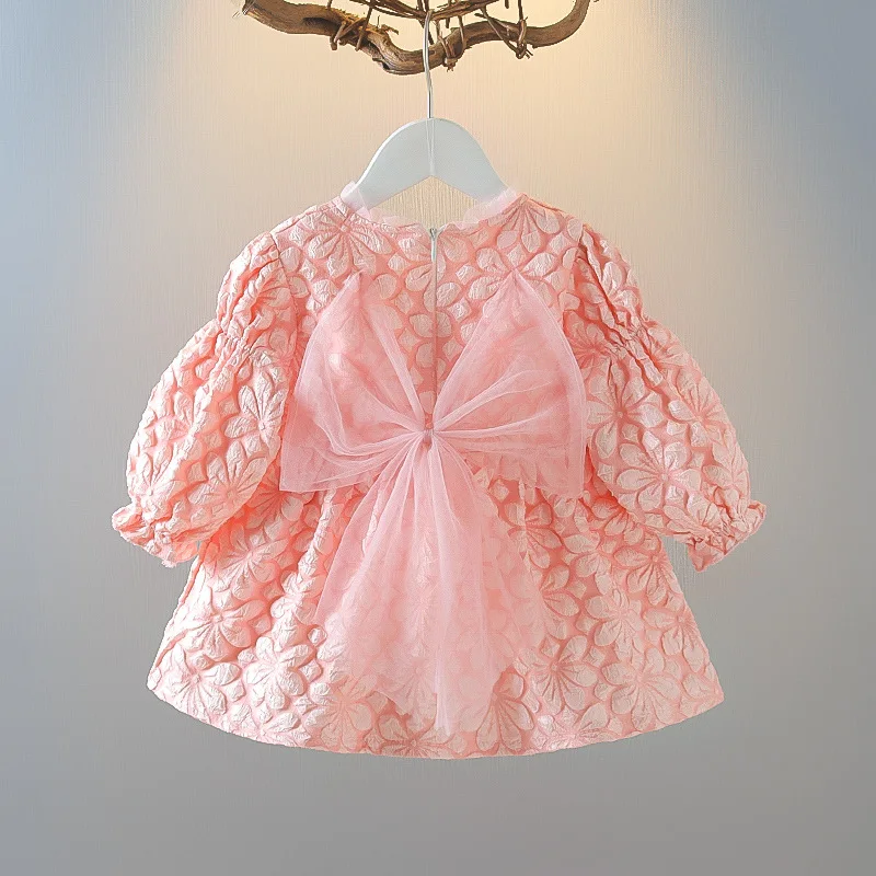 

2022 Spring and Autumn New Kids Korean Fashion Dresses Baby Girl Princess Dress Dress Boutique Clothing Simple Style