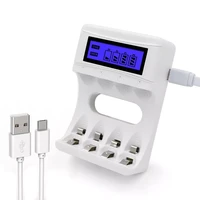 intelligent lcd display aa aaa battery charger for ni cd ni mh rechargeable batteries usb interface smart chargers useu plug