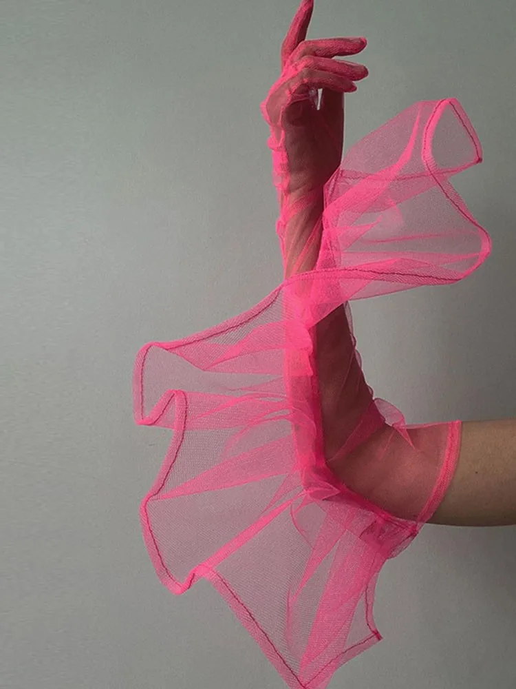 Yedinas сетчатый в готическом стиле Glove Fashion Harajuku женский кружевной рукав с оборками женский 2022 грелки для рук Украшение Y2K от AliExpress WW