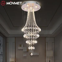 silver luxury ceiling lamp led iron stainless steel hanging living room duplex building hall staircase home light fixture sturdy