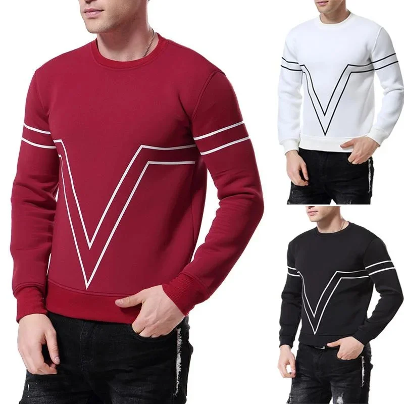 

Men‘s Long Sleeve Printing Sweatershirt Thin Hoodie Round Neck Space Cotton Sweater over Men