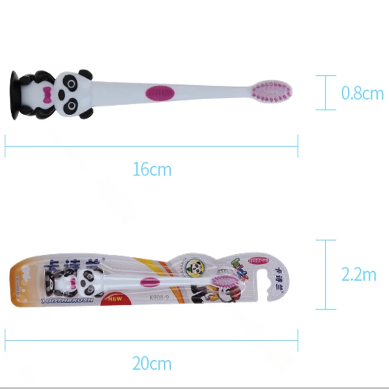 Children Cartoon Panda Soft Bristle Toothbrush with Suction Cup Baby Tooth Brush Kids Training Teeth Brush Oral Care for 3-12Y images - 6