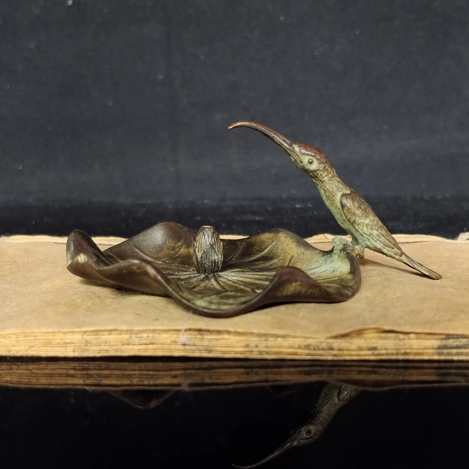 

Тарелка с листьями лотоса Kingfisher, элегантное украшение, Античная коллекция, стильное уникальное украшение для дома и учебы