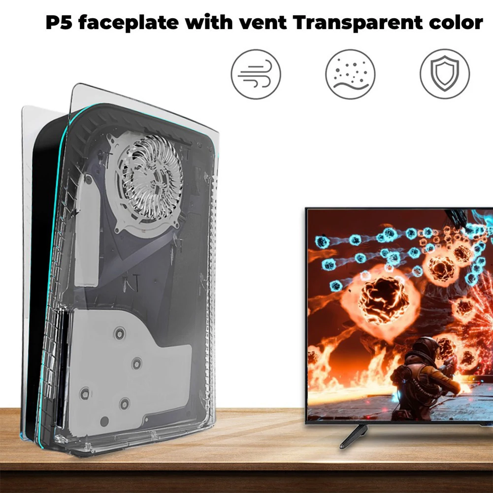 

Game Console Shell Anti-Shock Faceplate Protection Shell Anti-Scratch Face Plate Cover Skin Case for PS Console Disc Edition