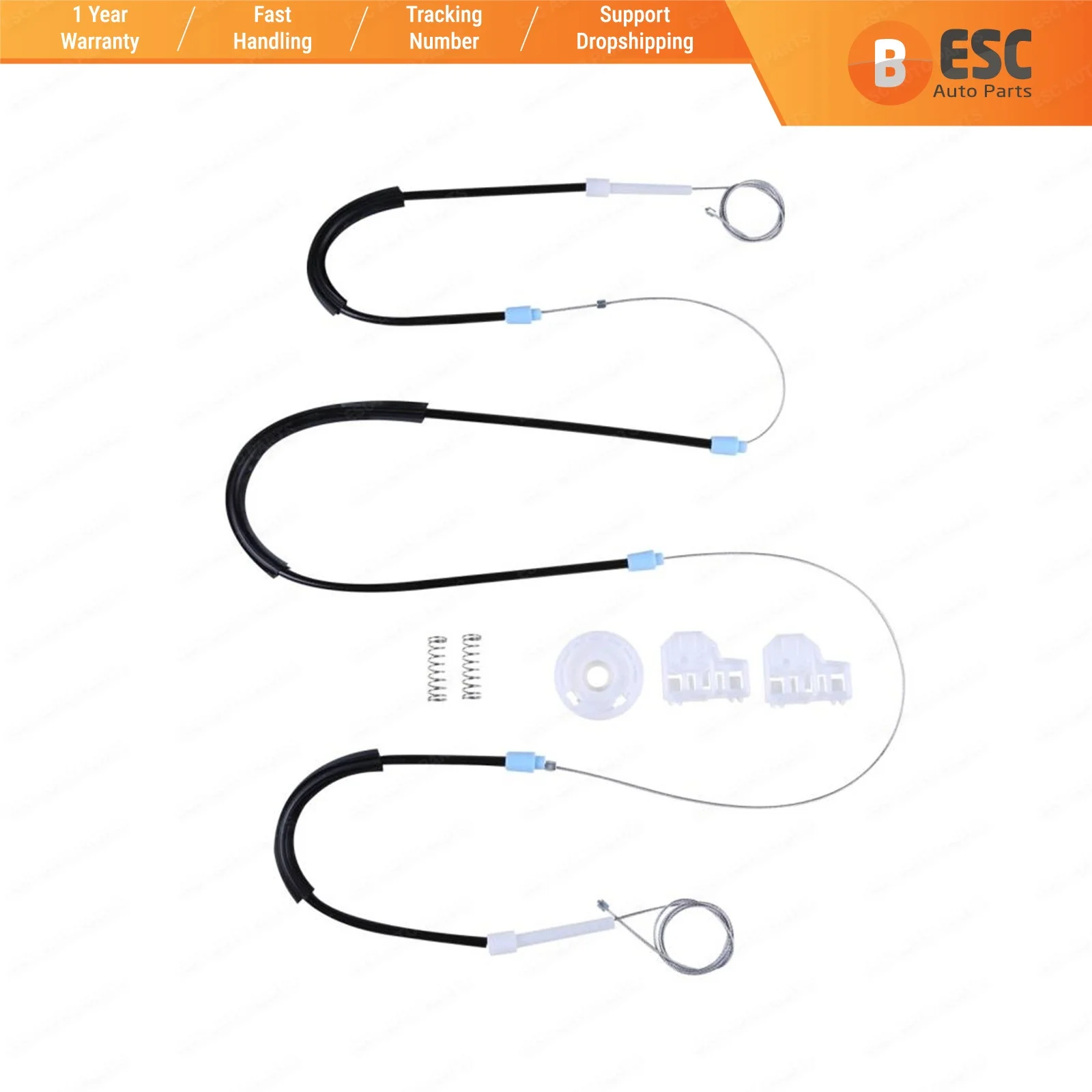 

ESC Auto Parts EWR243 Electrical Power Window Regulator Repair Kit Front Right Door for VW Polo MK3 6N Hatchback 1994-1999