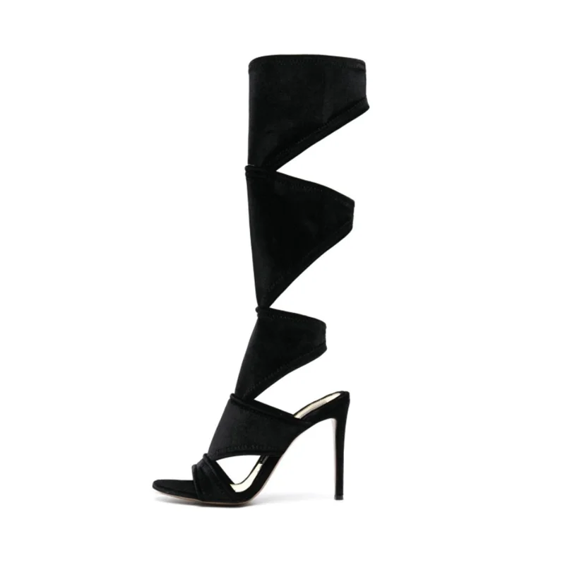 

Arden Furtado 2023 летние женские замшевые кожаные туфли с круглым носком на шпильках с открытым носком и перфорацией, Крутые ботинки без шнуровки