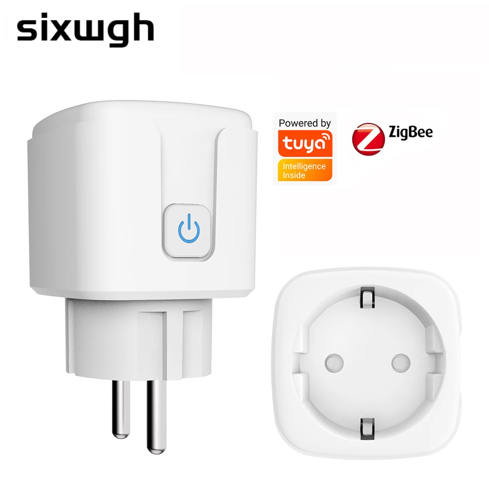 Розетка SIXWGH Zigbee с европейской вилкой, умная Беспроводная розетка с дистанционным управлением, поддержка Google Home Alexa