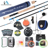 maximumcatch 4 8wt switch fly fishing rod full kit 10 11ft moderate fast action switch fly rod with reel line combo