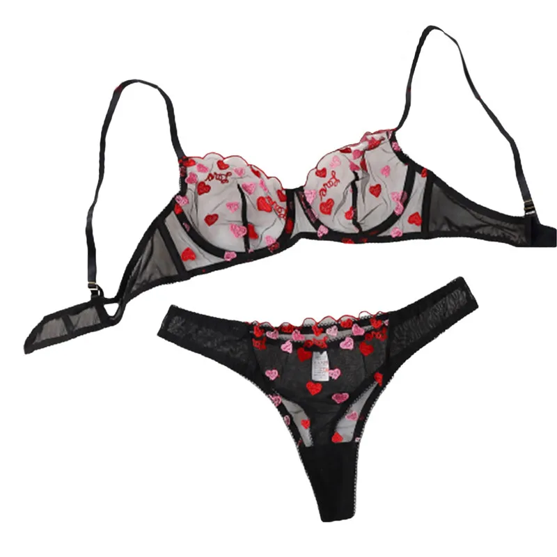 Комплект женского нижнего белья из 2 предметов привлекательный сетчатый