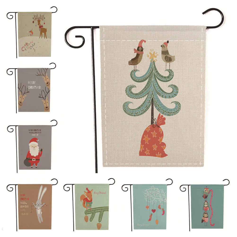 

Christmas Garden Flag House Banner Merry Christmas Snowman Santa Claus Welcome Winter Garden Flags for Yard Decor
