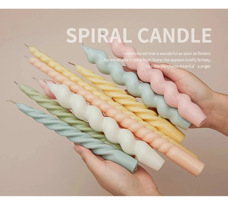 

Long Twisted Candle Silicone Mold for Handmade Desktop Decoration Gypsum Epoxy Resin Aromatherapy Candle Silicone Mould