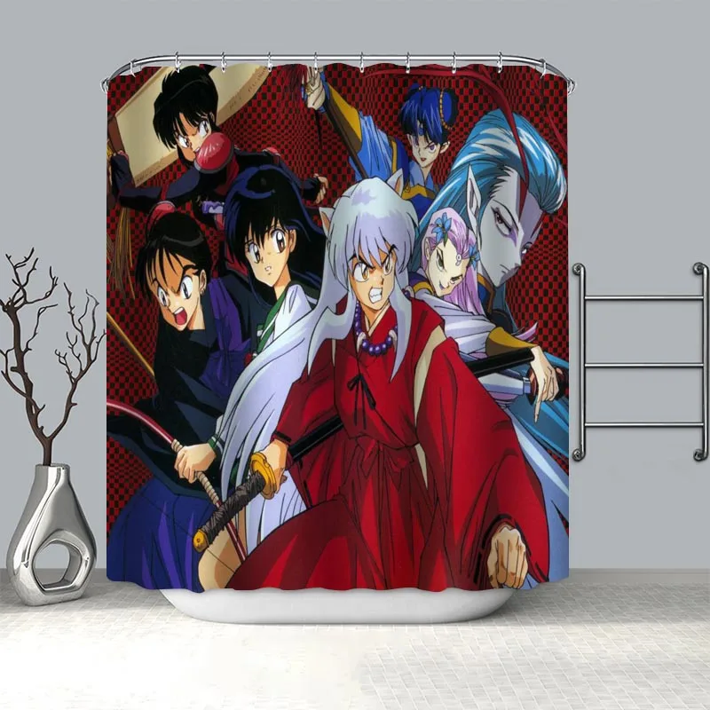 

Занавеска для душа Inuyasha Аниме на заказ, набор в современном стиле, с крючком, украшение для дома в натуральном ландшафте, занавеска для ванно...
