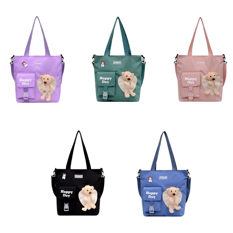 

Модная женская сумка через плечо, медведь для куклы, мультяшная сумка с верхней ручкой для девушек, большой емкости