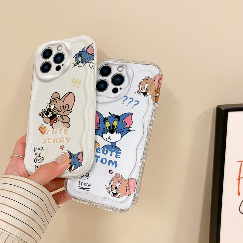 New T-Tom And J-Jerry Couple Phone Case For iPhone 16 Pro Max 15 14 13 12 11 8 7 X XR XS Dustproof Shockproof Cover