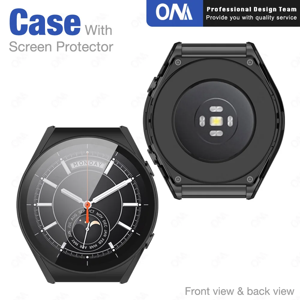 ПК жесткий защитный чехол с защитой экрана для Xiaomi Mi Watch S1 бампер полный Чехол + 9H