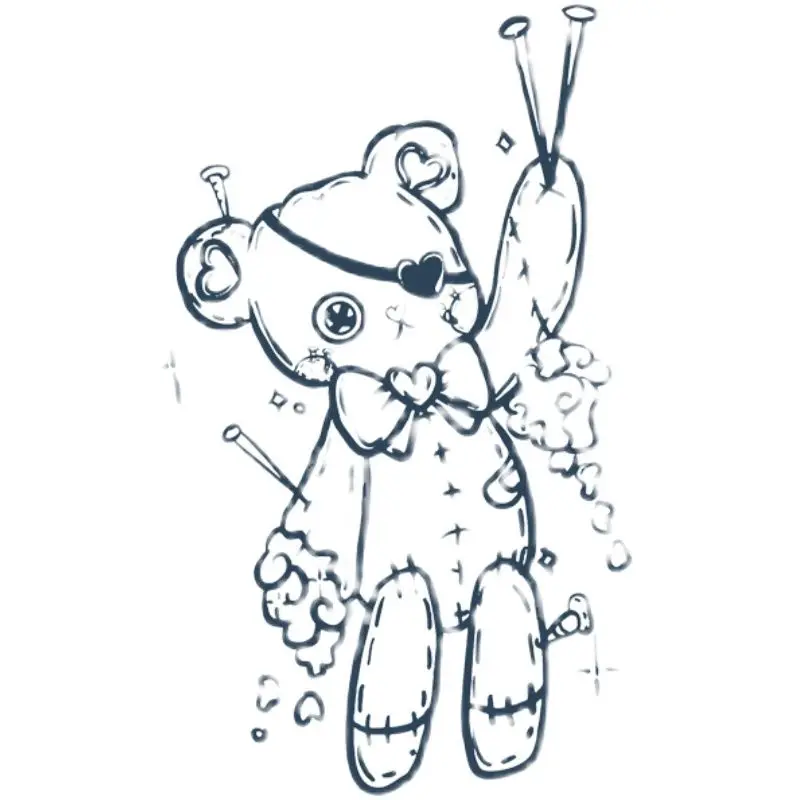 Новинка 2022 темный старый мишка тедди милый аниме искусство водонепроницаемые