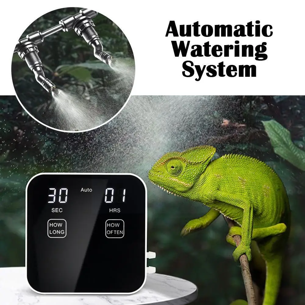 Reptile Mister Automatic Quiet Reptile Misting Watering Reptile Humidifiers Terrarium Mister 2 System Fogger Timer Nozzles Y8C6