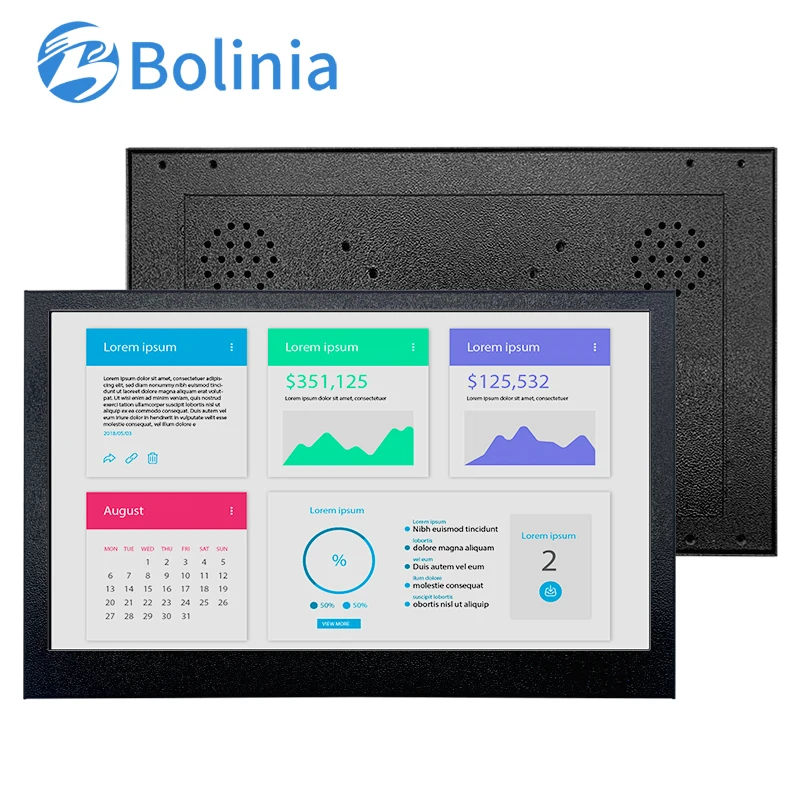 

Фабричный 13,3 дюймовый IPS1600 * 900 HDMI VGA USB резистивный сенсорный экран металлический чехол TFT настенный промышленный ЖК-монитор