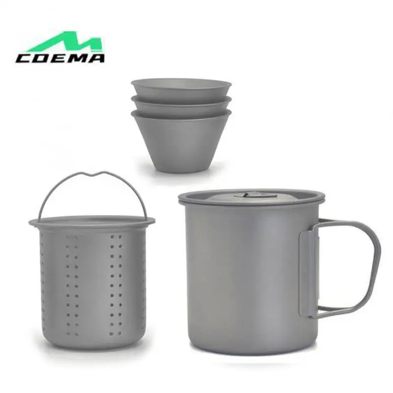 

450ml Titanium Cup Camping Mug Outdoor Portable Mug Camping Picnic Water Cup With Lid Outdoor Hiking Drinking Tools Accessory