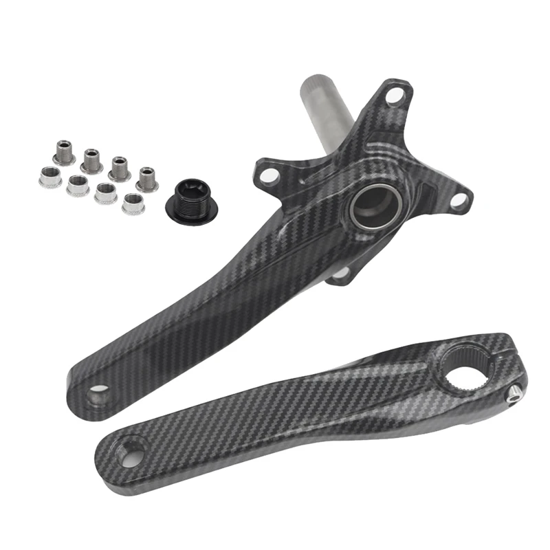 1Set Bicycle Crankset 104BCD BB68 Mountain Bike Crank Bike Crank 8/9/10/11 Carbon Fiber Black