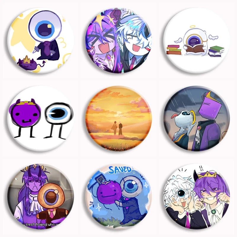 Фото Набор значков Unstable Universe Soft Button Pin Tax Duo, аниме-брошь Eggchan & Wemmbu, значок с фан-артом, украшение для сумки, подарки для фанатов и друзей. №1