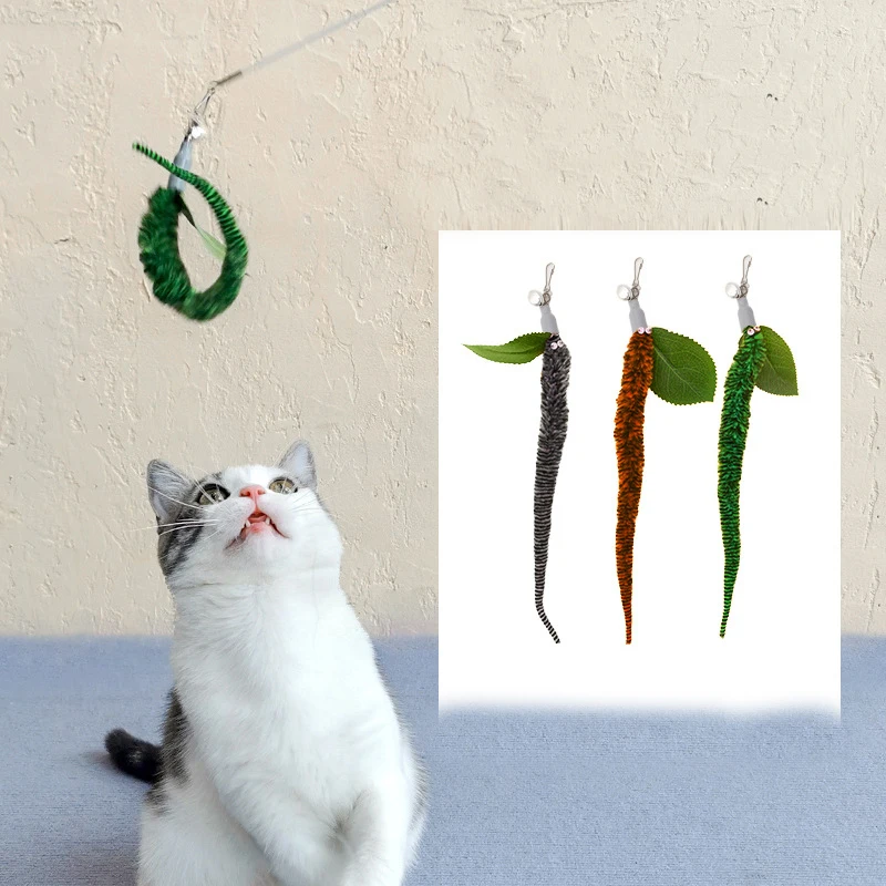 

Cat Toys Cat Wand Teaser Toys Fuzzy Snake with Bell Inside and Cat Springs Interactive Pet Toys for Indoor Cats Kittens Kitty