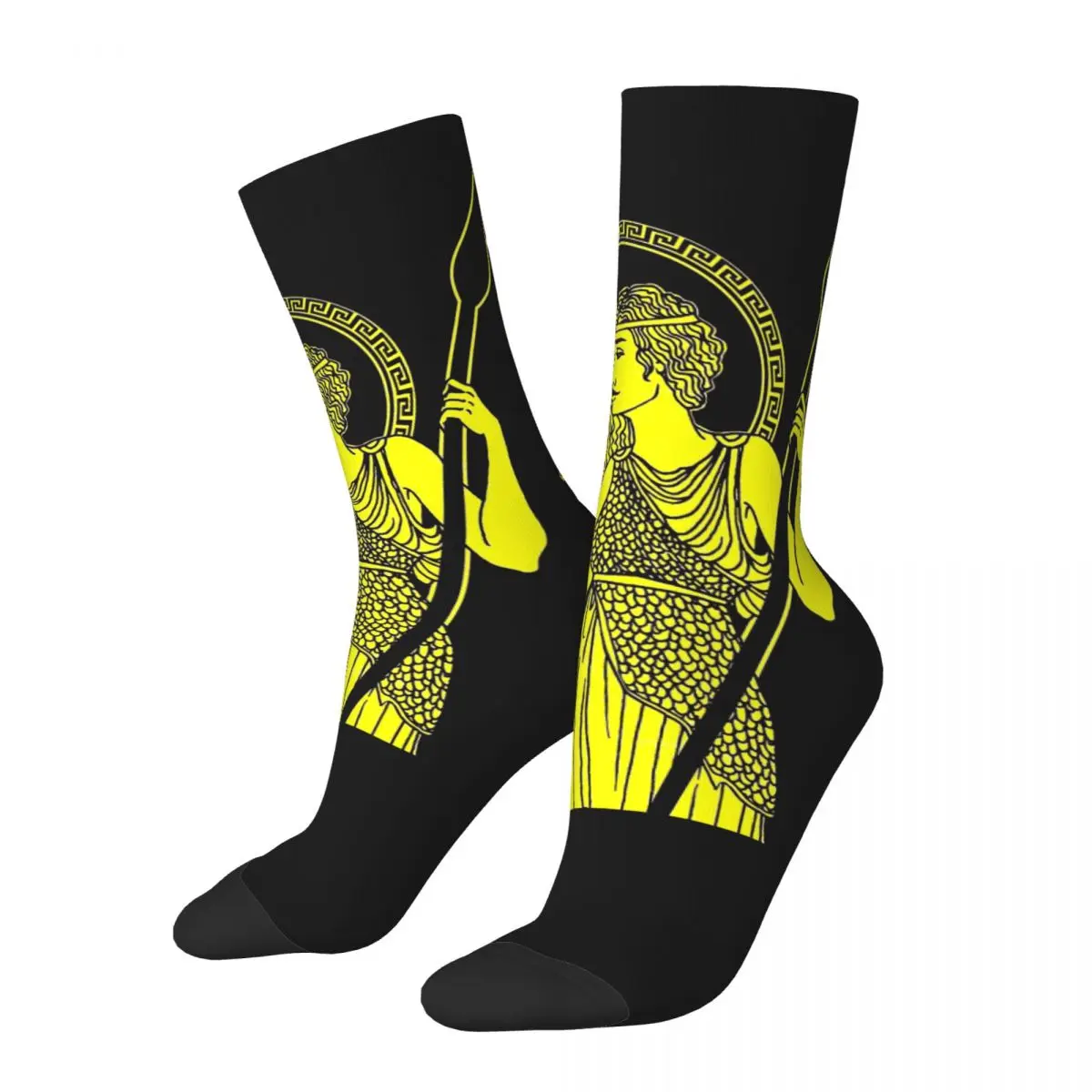 

Funny Crazy Compression Sock for Men Athena Pottery Hip Hop Harajuku Greek Mythology Ares Ancient Folklore Happy Boys Crew Sock