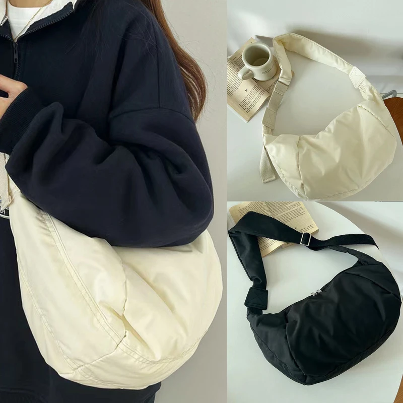 

Women's Crossbody Bag Fashionable Spring New High Capacity Dumpling Bag Cotton Casual Simple Versatile Shoulder Bags