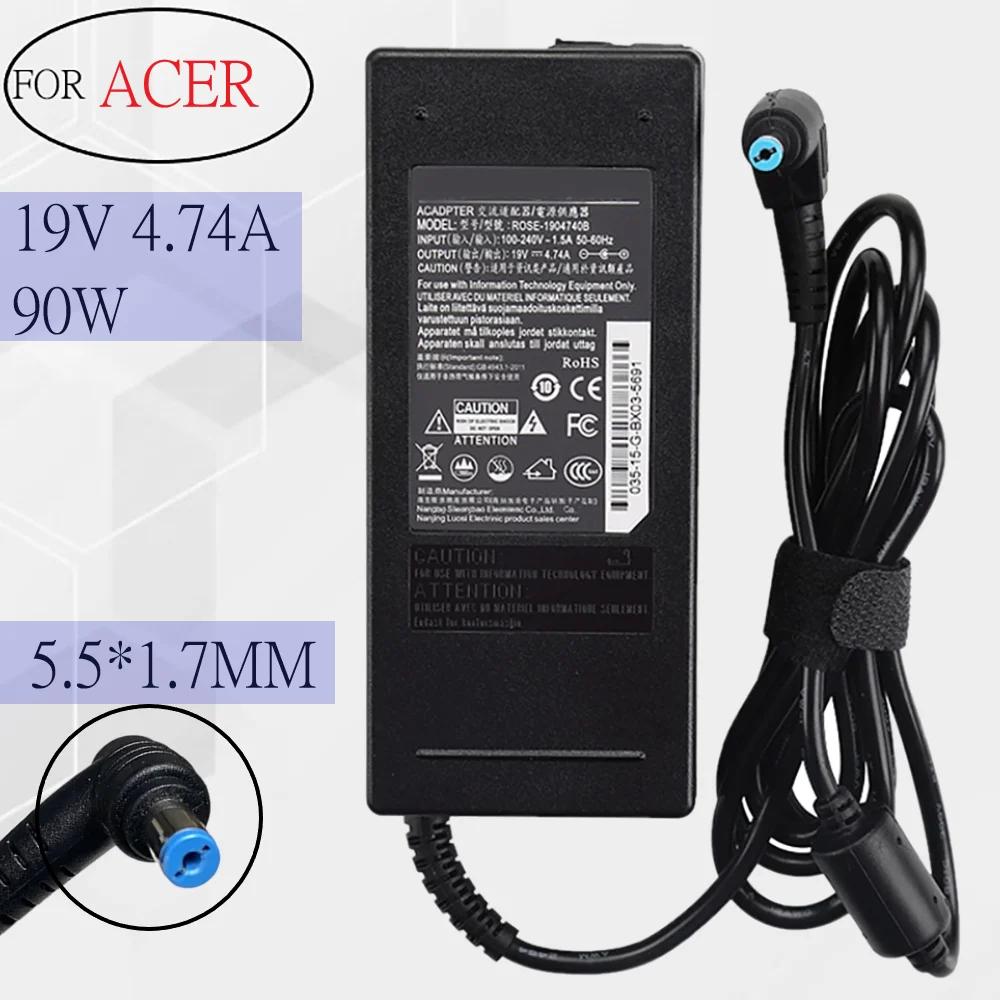 

19V 4.74A 90W 5.5x1.7mm Laptop AC Adapter Charger for ACER ASPIRE 5750G 5755G 7110 9300 notebook power supply