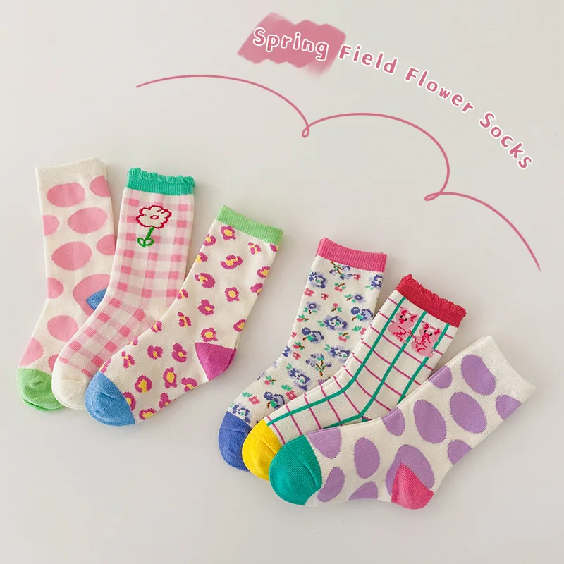 Autumn Spring Kids Socks Cute Smiley Girls Boys Toddler Warm Children Socks 3 Pairs/lot Socks Baby Skarpety Calcetines Arcoiris