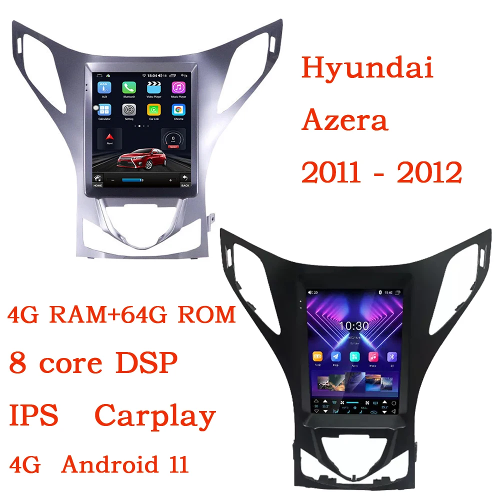 Tesla вертикальный экран для Hyundai Azera 2011 2012 Carplay Автомагнитола мультимедийный