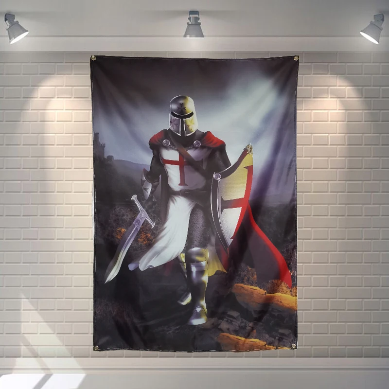 

Vintage Knights Templar Armor Posters Tapestry Wall Hanging Painting Home Decoration Medieval Warrior Military Banners Flags T6