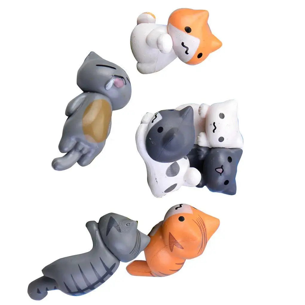 

6pcs/Set Of DIY Garden Cat Ornaments Small Cartoon Animal Statues Landscape Garden Moss Ornaments Small Dolls Home Decoration
