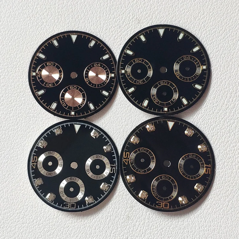 VK63 Movement Dial 29mm Modified By R Logo DNT Series Watch Customize S Or Your Own Logo Dials Green Luminous Men Watches Parts