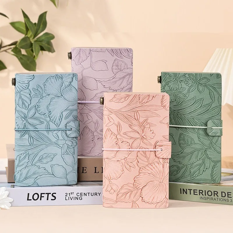 Свободный дневник A6 в виде листика яркий ретро стиле портативный блокнот с