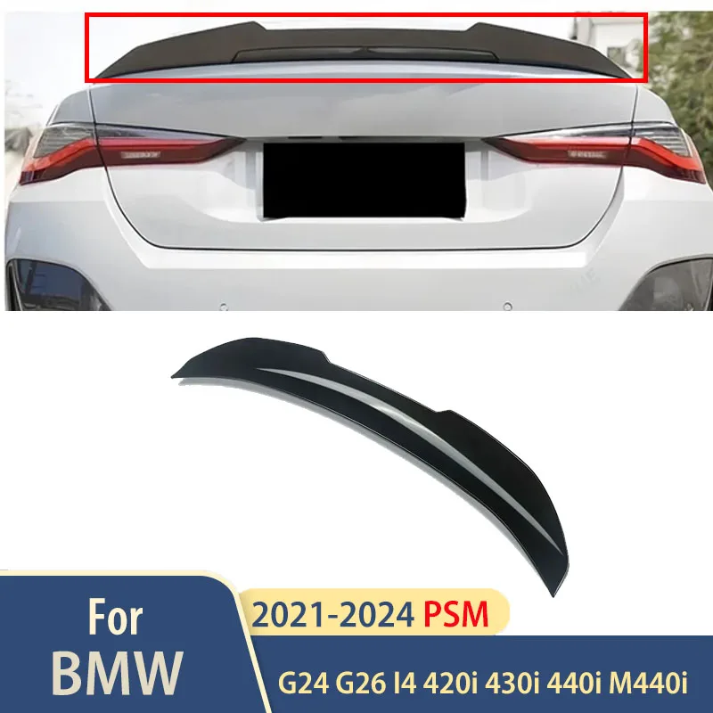 Фото 2021–2024 PSM Стиль для BMW G24 G26 I4 420i 430i 440i M440i 4-дверный Gran Coupe задний багажник на крышу багажника спойлер для губ аксессуары №1