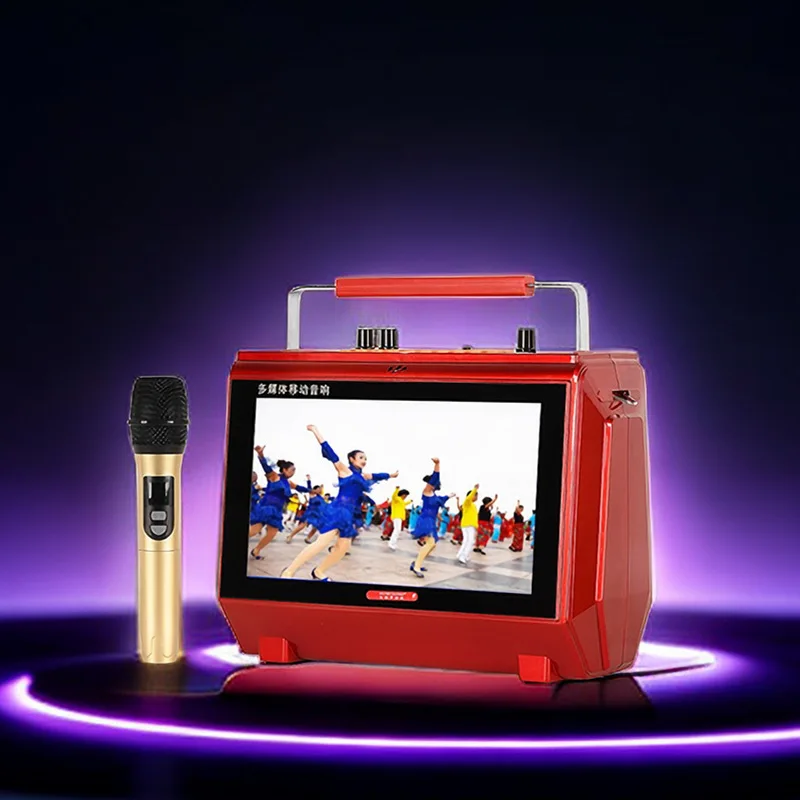 

20 Вт Мощный Мобильный видеоплеер для улицы KTV песня квадратные танцы мощная звуковая карта звуковая система с экраном K singer и динамиком
