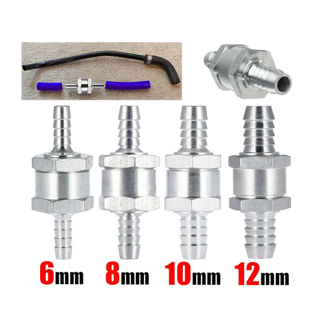 

6/8/10/12mm New Check Valves Aluminum One Way Check Valve Fuel Water Vapor Air Vacuum For Car Dieselgasoline Pressure 0.2-6 Bar