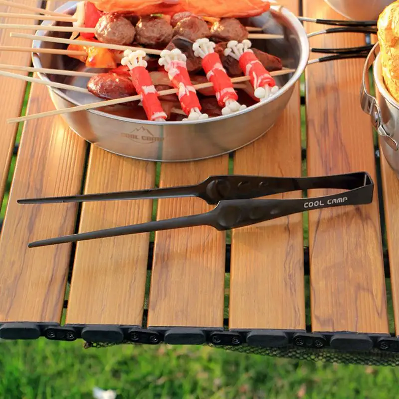 

Pattern Front Part Outdoor Cooking Tools Convenient 304 Stainless Copper Food Tongs Food-grade Camping Clip Cowhide Cover