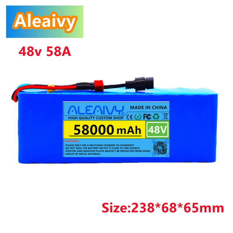 

48v lithium ion battery 48v 58Ah 1000w 13S3P Lithium ion Battery Pack For 54.6v E-bike Electric bicycle Scooter with BMS+charger