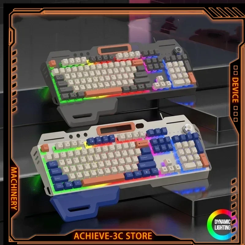 Механическая игровая клавиатура с подсветкой 104 клавиш тяжелый металл